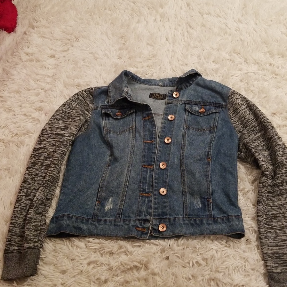 Denim sweater jacket LG unworn